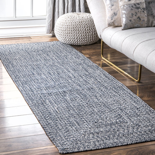 Birch Lane™ Bronte Machine Braided Blue/White Indoor/Outdoor Rug & Reviews Wayfair